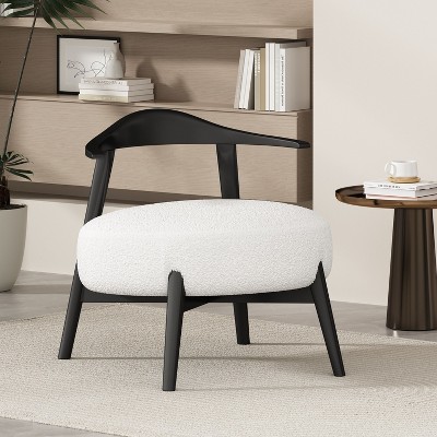 Sapphtopaz Modern Accent Chair Low Back Upholstered Lounge Chairs with Metal Legs Armchair Accent Chairs for Living Room, Bedroom, Nursery