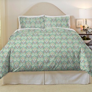 Pointehaven 180 GSM Brushed Soft Cotton Heavy Weight Flannel Printed Oversized Duvet Set - 1 of 4