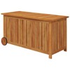 vidaXL Patio Storage Box with Wheels 44.5"x19.7"x22.8" Solid Wood Acacia - 2 of 4