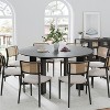 PexFix 59" Modern Round Dining Table for 6-8 with Dense Wood Tabletop & Stable Base Wooden Dining Table for Kitchen Dining Room Black - 2 of 4