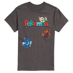Men's - Pokémon - Rowlet, Litten, Popplio Short Sleeve Graphic T-Shirt - 1 of 4