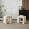 24" Boucle Armless Inverted U-Shaped Stool (Set of 2) with Soft Upholstered Seat for Home Kitchen Island or Dining Area - 2 of 4