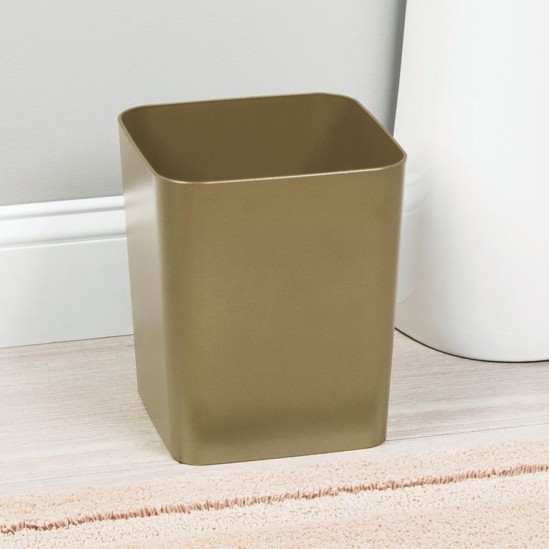 mDesign Plastic Bathroom Trashcan Wastebasket Garbage Bin, 2 of 5