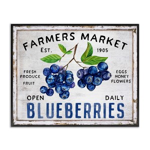 Stupell Industries Farmers Market Blueberries Black Framed Giclee Art - 1 of 4