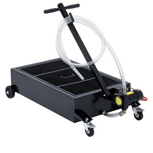 Low Profile Oil Drain Pan with Electric Pump, Heavy-Duty Metal Oil Change Pan for Cars,Folding Handle, 8FT Hose for Cars, SUVs, Trucks, Buses, RVs - 1 of 4
