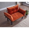 TiramisuBest Metal Legs Futon Loveseat, Black Chenille Upholstery, Compact 2-Seater Sofa, Durable Metal Frame, Easy Assembly - 3 of 4