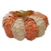 Northlight Fall Harvest Layered Wooden Leaves Pumpkin - 10" - Beige and Orange - 4 of 4