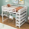 YOOCOZZ Full Size Loft Bed with Built-in Desk and 4-Tier Shelves - 3 of 4