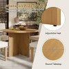 5-Piece Round Dining Table Set, Pedestal Kitchen Table Set With 4 Upholstered Dining Chairs For Studio, Modern Dining Sets Round-Cuddlewood - 3 of 4
