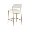 Meridian Furniture,Carly Cream Vegan Leather Seat / Boucle Fabric Back Counter Stool - 2 of 4