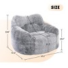 Faux Fur Bean Bag Chair with Armrests, Lounge Sofa Seat with High-Density Foam Filling, Removable Cover and Comfy Support-Baofuwish - 4 of 4