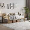Twin Size Metal Day Bed with Floral Headboard Modern Metal Sofa Bed Frame Heavy Duty Steel Slats Supports - 2 of 4