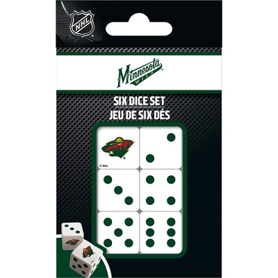 MasterPieces Officially Licensed NHL Minnesota Wild - 6 Piece D6 Gaming Dice Set Ages 6 and Up