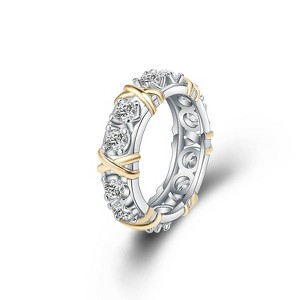 Charmaine X's and O's Anniversary Wedding Band Ring Cz Ginger Lyne Collection (9) - 1 of 4