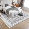 Washable Tassel Bordered Rug Non Slip Low Pile Rug Soft Throw Floor Cover Foldable Indoor Carpet for Living Room Bedroom Playroom Nursery - 4 of 4
