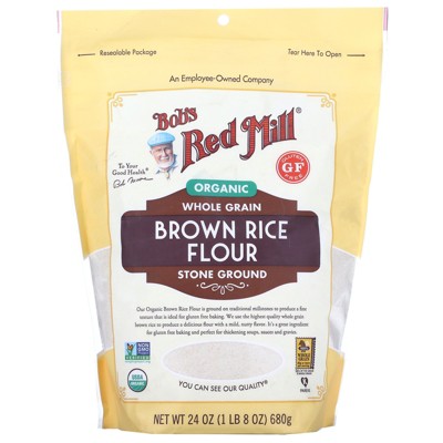 Bob's Red Mill Organic Brown Rice Flour, Whole Grain, 24 oz (680 g)