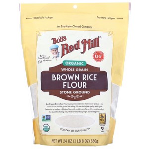 Bob's Red Mill Organic Brown Rice Flour, Whole Grain, 24 oz (680 g) - 1 of 2
