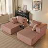 JOYRACER Oversized Chaise Lounge Chair, Corduroy Upholstered Sleeper Sofa with 4 Throw Pillows and Wide Armrest for Living Room - 3 of 4