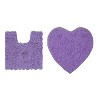 Bell Flower Collection Tufted Bath Rugs, Extra Soft and Absorbent, Non-Slip Bath Mats, Machine Washable Bath Mats 2 Pcs Set with Contour, Purple - 2 of 4