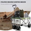 Acekool Collapsible Outdoor Utility Wagon, Heavy Duty All-Terrain Cart with Foot Brake, Folding Garden Trolley for Beach, Park, Kids, Camping - 4 of 4