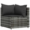 3 Piece Patio Lounge Set with Cushions Poly Rattan  vidaXL - 4 of 4