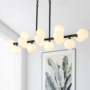 BAOURE Mid Century Modern Sputnik Chandelier, 16-Light Chandeliers over Table, Linear Chandelier Dining Room Light Fixture - 1 of 4