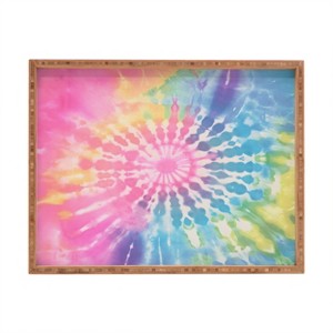 Emanuela Carratoni Boho Rainbow Tie Dye Rectangular Tray -Deny Designs - 1 of 2