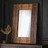 Wooakway 40" x 28" Rustic Industrial Mirror Wood and Metal Grid Design - 2 of 4