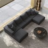 NicBex Couches for Living Room 162" Cloud Sofa Sectional Sofa Couch Set L Shaped Free Combination Sofa Couch With 6 Pillows - 4 of 4