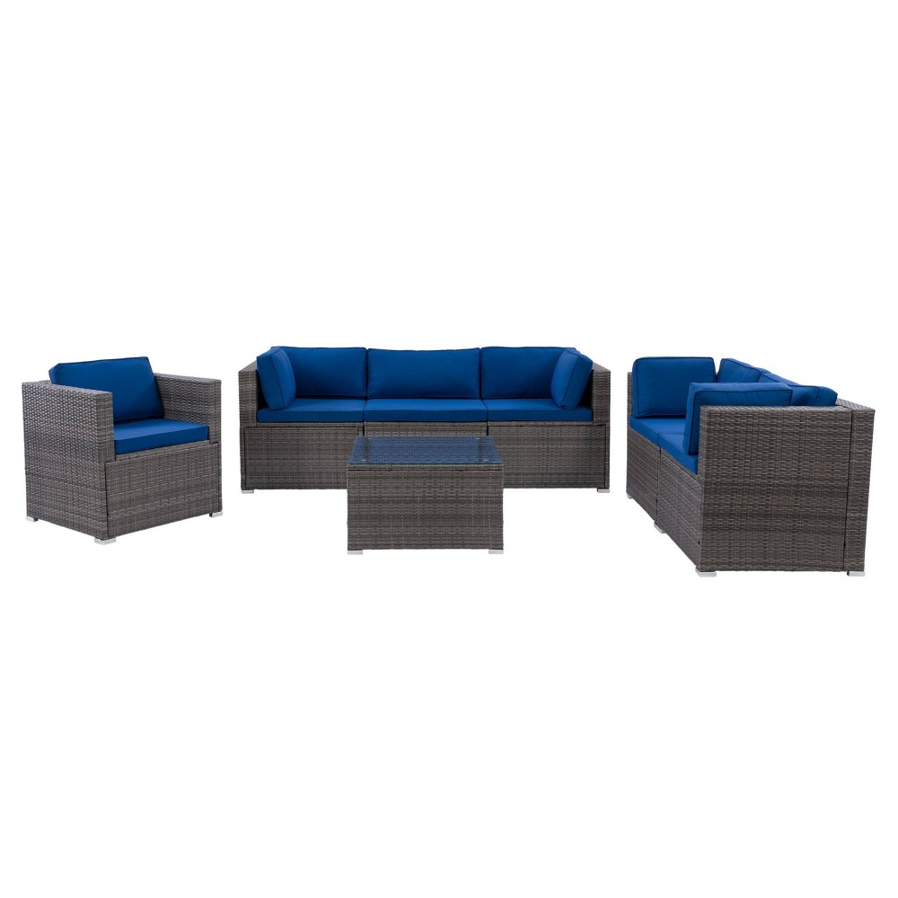 Photos - Garden Furniture CorLiving Parksville 7pc Patio Sofa Sectional Set - Gray  