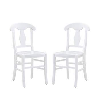 Set of 2 Emmett Ornate Splat Back Dining Chairs White - Linon
