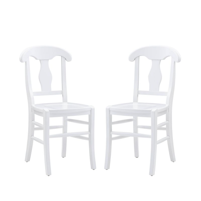 Set of 2 Emmett Ornate Splat Back Dining Chairs White - Linon, 1 of 14