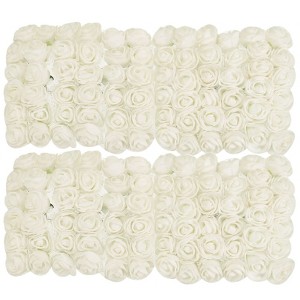 Unique Bargains Decorative Artificial Flower Rose Heads 144 Pcs Cream White - 1 of 4