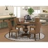 HomeStock 3-Piece Distressed Jacobean Finish Solid Wood Top Dining Table with 2 Chairs - 2 of 4