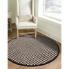 Unique Loom Laurel Handwoven Jute Collection Area Rug - Haven (7' 10" Round Black and White) - 3 of 4
