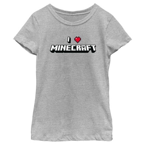 Girl s Minecraft I Heart Minecraft T shirt Target