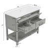 36" Freestanding Bathroom Vanity with Ceramic Sink, Soft Close Drawers, Tip-Out Tray, Open Shelf, Modern Design with Waterproof MDF - 4 of 4