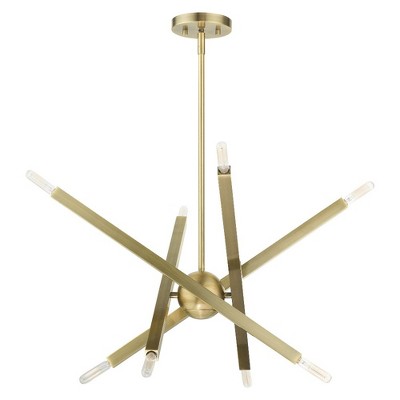 Antique Brass 8-Light Sputnik-Inspired Chandelier