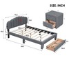 2 PCS Bedroom Sets, Queen Size Upholstered Wood Platform Bed with One Nightstand-ModernLuxe - 3 of 4