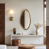 LuxenHome 29.5-Inch Oval Gold Iron Metal Frame Accent Wall Mirror - 2 of 4