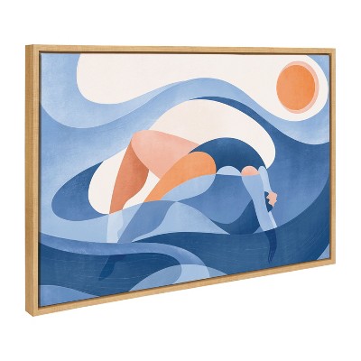 Kate and Laurel Sylvie Let Go Framed Canvas by Maggie Stephenson, 23x33, Natural