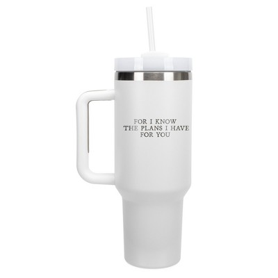 100 North For I Know The Plans I Have For You Faith Wrap-Around 40 Oz. Stainless Steel Water Bottle Coffee Mug, Spill & Leak Resistant, Travel Tumbler