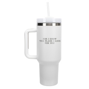 100 North For I Know The Plans I Have For You Faith Wrap-Around 40 Oz. Stainless Steel Water Bottle Coffee Mug, Spill & Leak Resistant, Travel Tumbler - 1 of 4