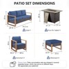 Buenhomino 4 Piece Patio Furniture Set 41in Fire Pit Table Outdoor Furniture Sets Patio Couch Outdoor Chairs 50000 BTU Propane Fire Pit - 4 of 4