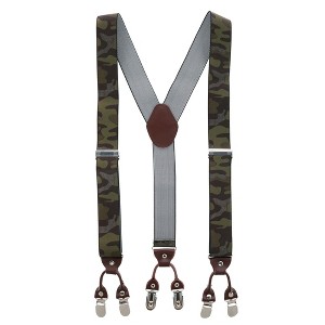 CTM Men's 1.375 Inch Wide Camouflage Print Double Clip-End Suspenders - 1 of 4