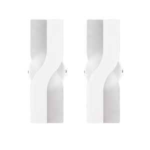 Claxy Led Wall Sconces Set of Two White Wall Light Modern Bathroom Vanity Light 4000k - 1 of 4