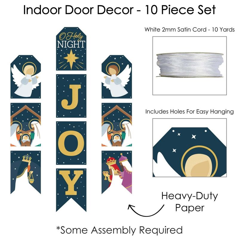 Big Dot of Happiness Holy Nativity - Hanging Vertical Paper Door Banners - Manger Scene Religious Christmas Wall Decoration Kit - Indoor Door Decor, 5 of 8