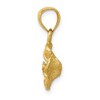 Black Bow Jewelry 14k Yellow Gold 3D Satin & Diamond Cut Hibiscus Pendant, 12mm - 2 of 4