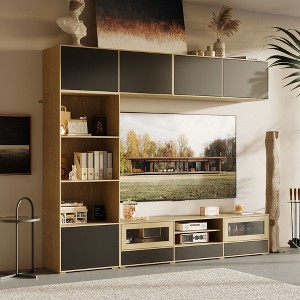 Famapy Large Entertainment Center Wall Cabinet with Open Shelves and Drawer Storage TV Stand - 1 of 4