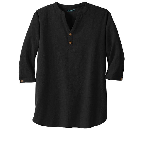 Kingsize Men's Big & Tall Gauze Mandarin Collar Shirt : Target